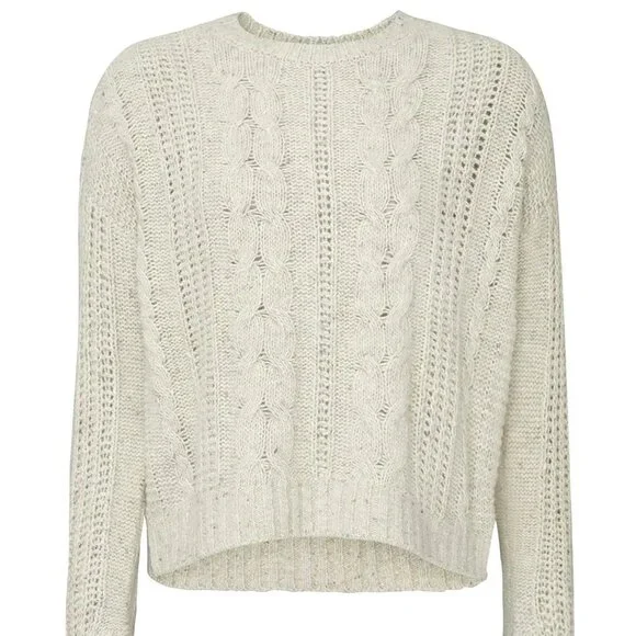 Habitual Clyda Merino Wool Crewneck Cable Sweater Sz XS - Picture 3 of 5